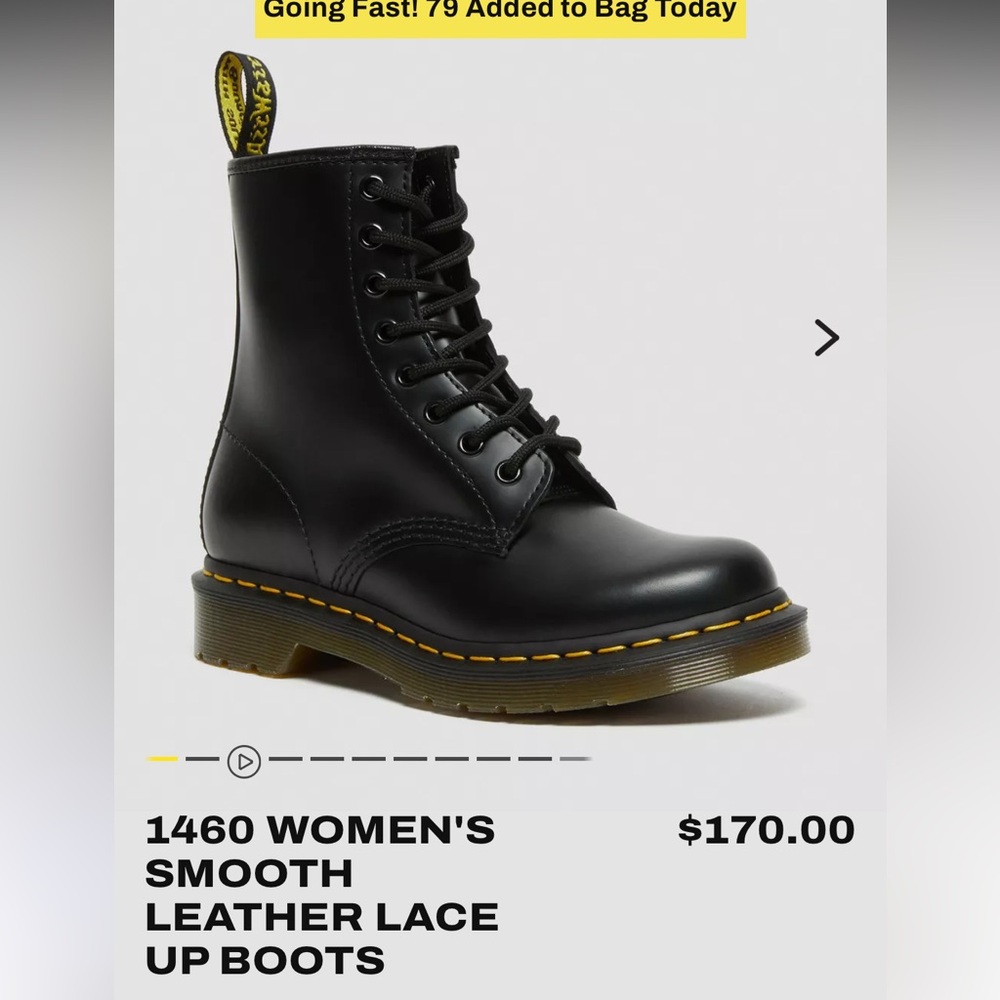 1460 WOMEN'S SMOOTH LEATHER LACE UP BOOTS